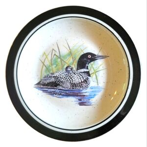 1 Vtg Folkcraft Stoneware Loon Lake Scotty Z Salad Dessert Plate Oven To Table